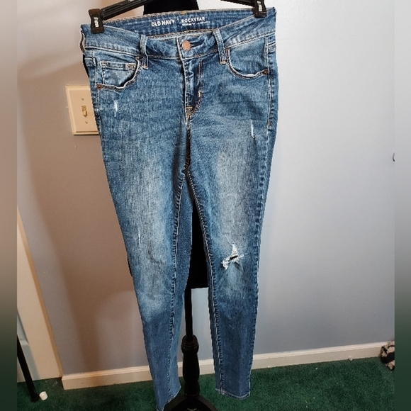 Old Navy Distressed Rockstar Mid-Rise Size 0 - Picture 1 of 8